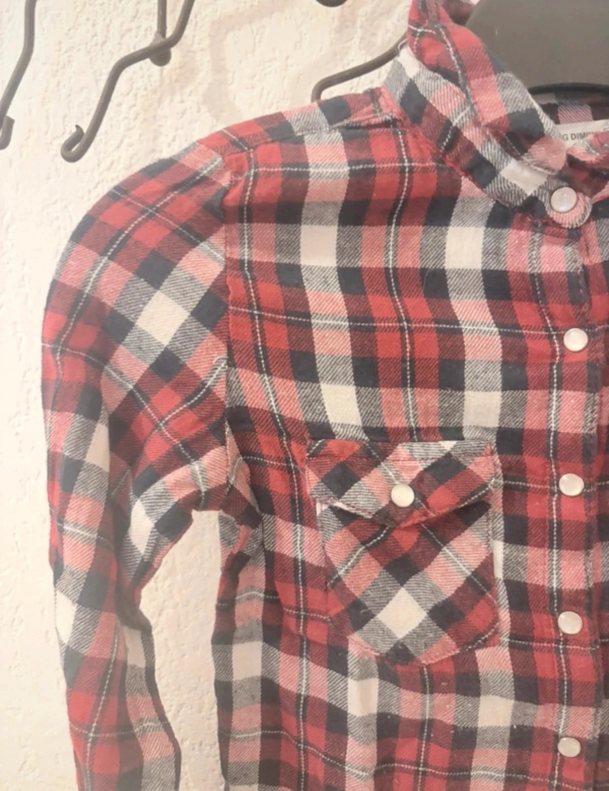 Camisa xadrez vermelha e preta Young Dimension - 5/6 anos (116cm) – photo 3
